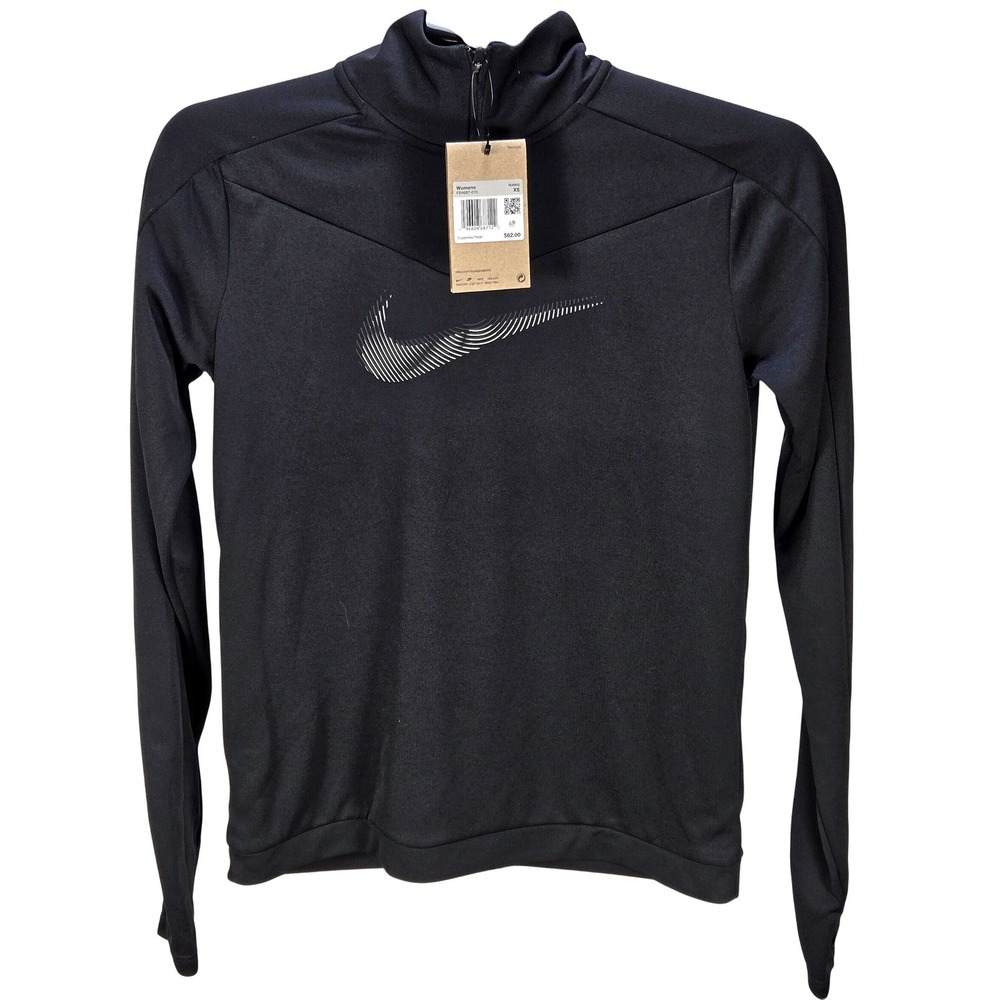 Women's‎ Nike Dri-fit Size XS NWT Black Quarter-Zip Running Pullover Athleisure